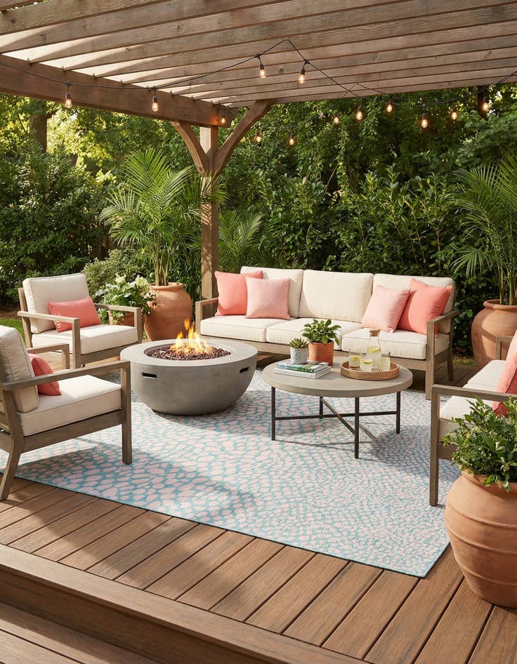 Detail image of 13' x 13'  Washable Jill Zarin Cape Town Indoor / Outdoor Square Rug