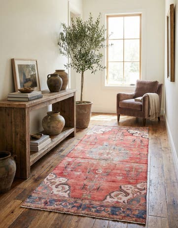 4' 1 x 9' 8 Hand Knotted Ultra Vintage Persian Wool Runner Rug
