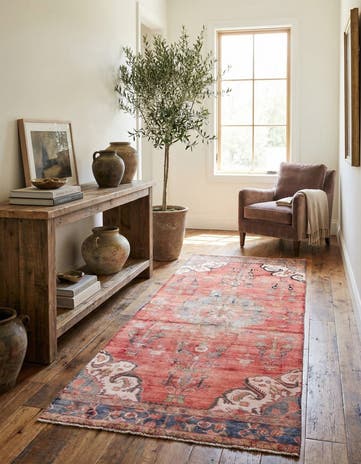 4' 1 x 9' 8 Hand Knotted Ultra Vintage Persian Wool Runner Rug