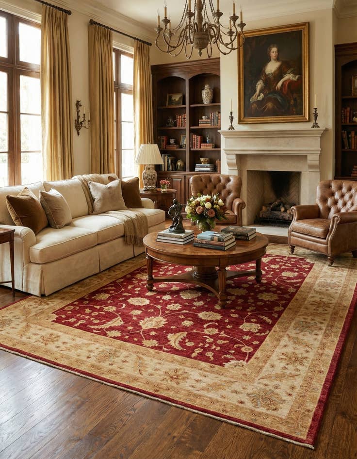 Detail image of 10' 3 x 12' 8  Hand Knotted Peshawar Ziegler Rug