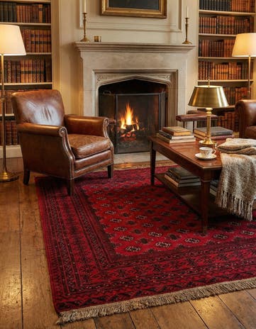 4' 2 x 6' 2 Hand Knotted Afghan Akhche Wool Rug
