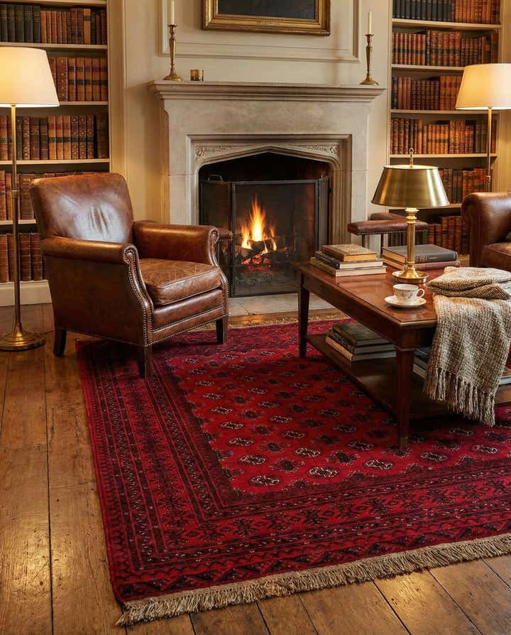 4' 2 x 6' 2 Hand Knotted Afghan Akhche Wool Rug