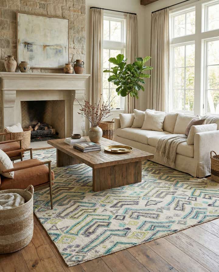 9' x 12' 6 Hand Knotted Darya Wool Rug