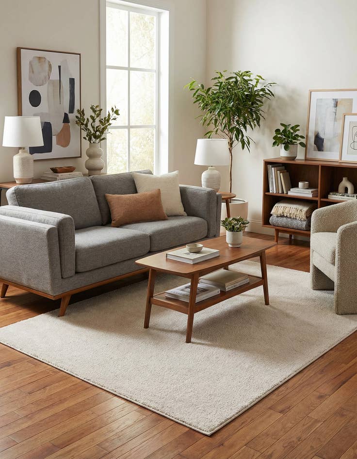 Detail image of 5' 3 x 7' 7 Solid Frieze Rug