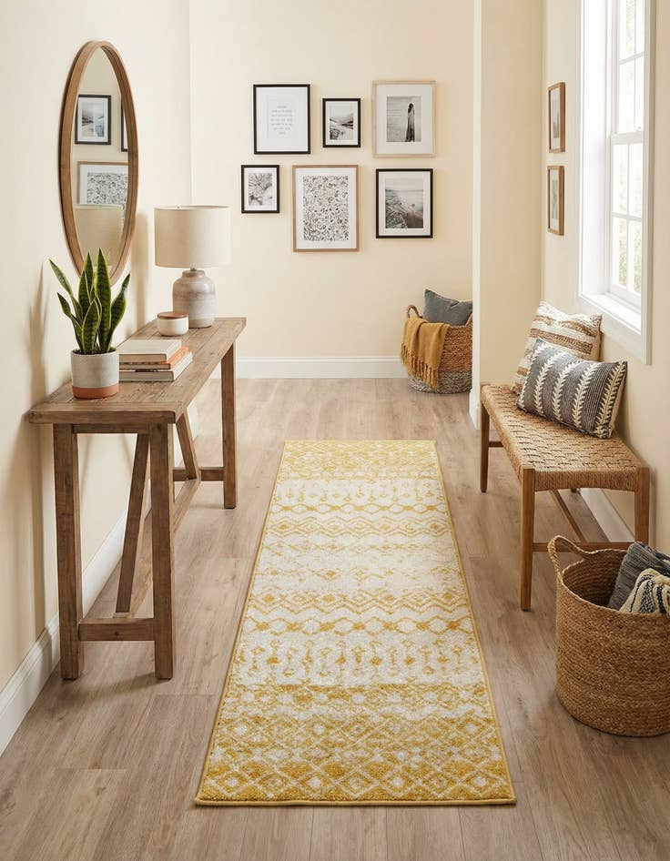 Detail image of 2' x 7' Moroccan Trellis Runner Rug