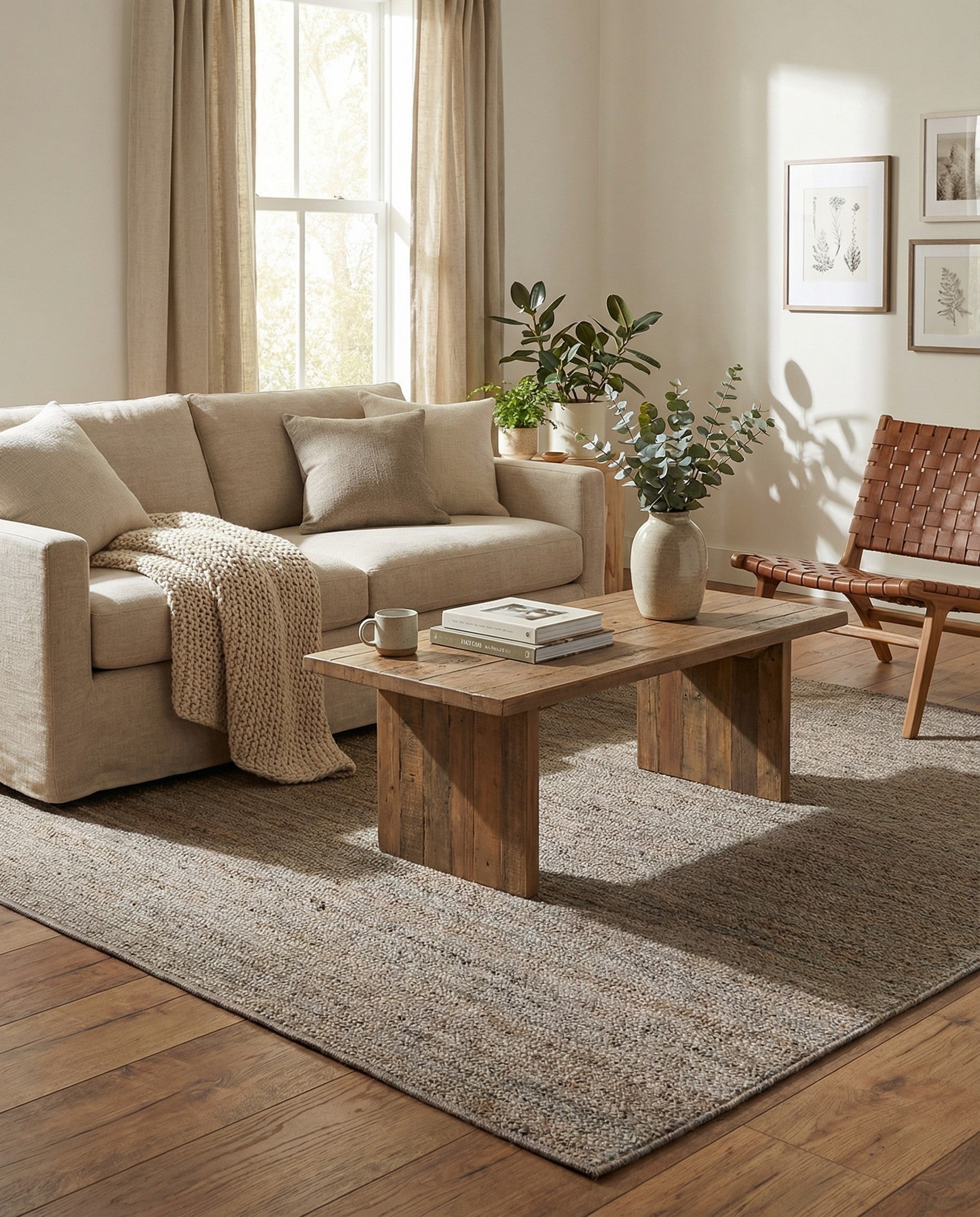  8' x 8'  Hand Braided Jute Square Rug