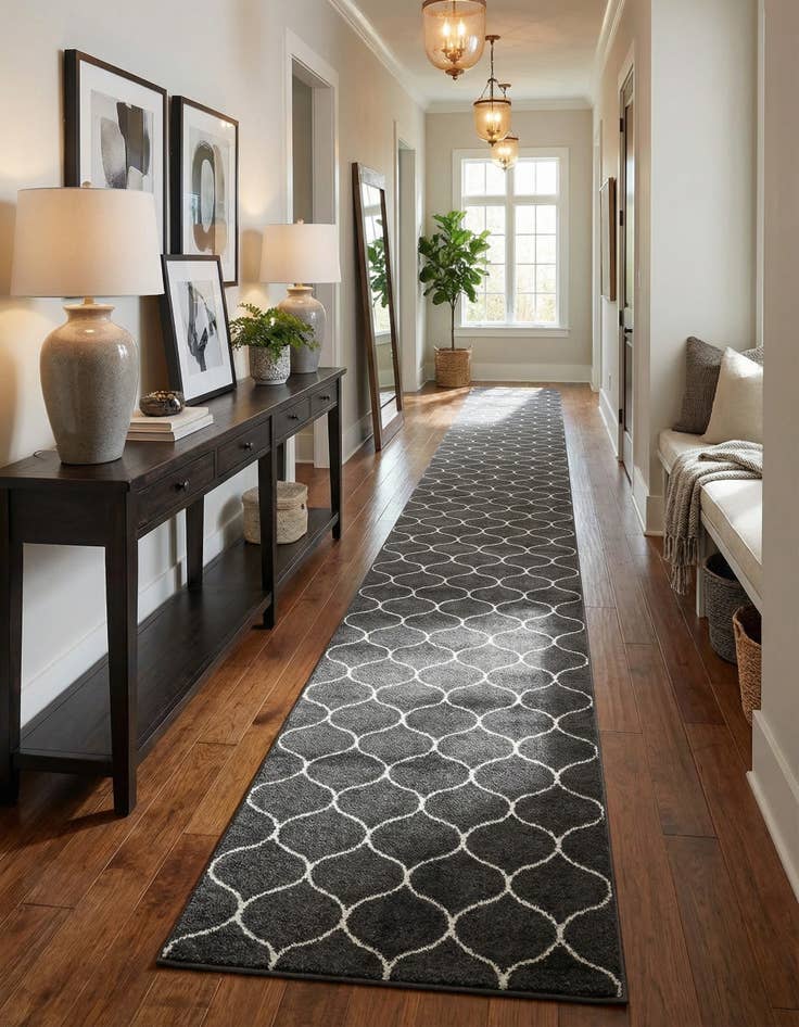 Detail image of 3' x 16' Trellis Frieze Runner Rug