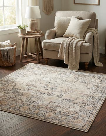 Ivory Oregon Square Rug