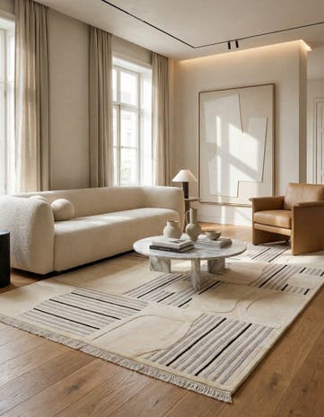 5' 7 x 8' Hand Knotted Darya Wool Rug