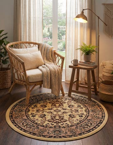 Ivory Yasmin Round Rug