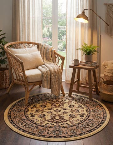 Ivory Yasmin Round Rug