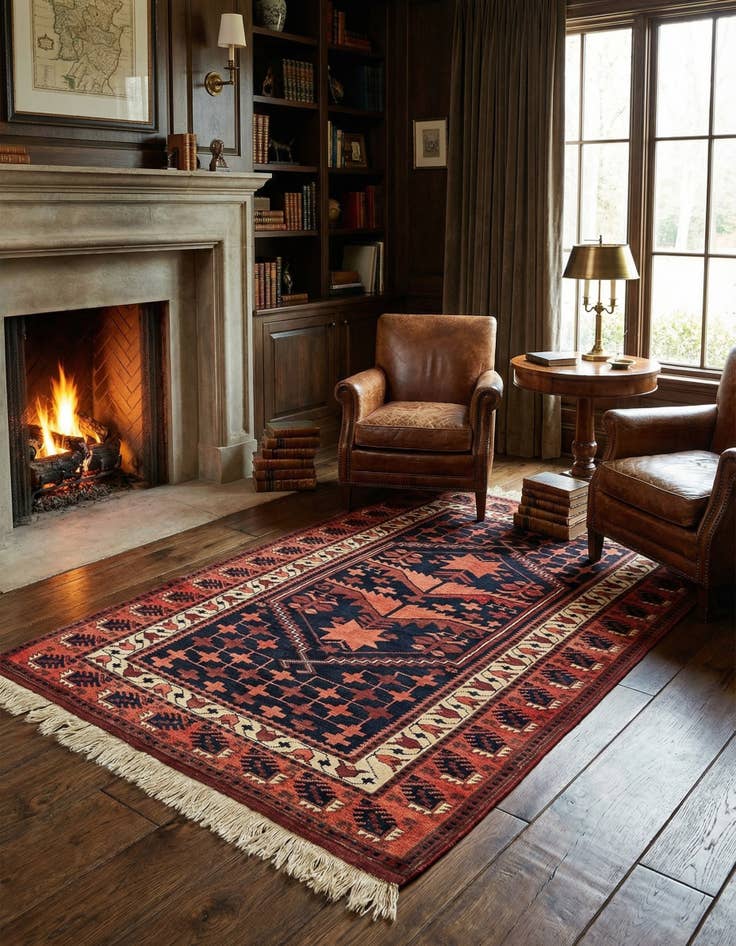 Detail image of 3' 8 x 6' Hand Knotted Anatolian Oriental Wool Rug