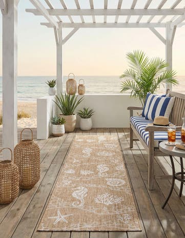 2' 7 x 12' Easy-Clean Coastal Indoor / Outdoor Runner Rug