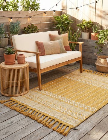 4' 1 x 6' 1 Easy-Clean Eco Bohemian Indoor / Outdoor Rug