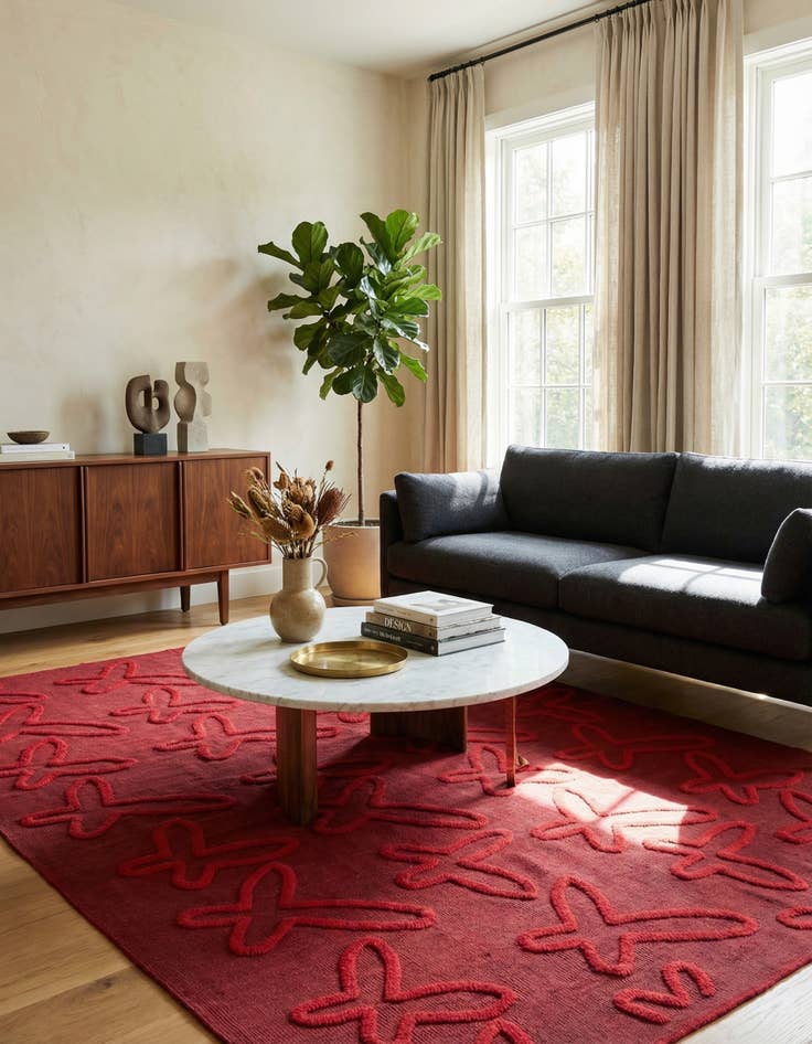 Detail image of 5' 10 x 7' 9  Hand Woven Kilim Modern Wool Rug