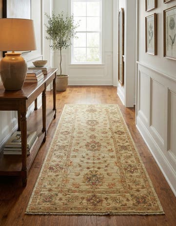 2' 9 x 6' 5 Hand Knotted Peshawar Ziegler Runner Rug