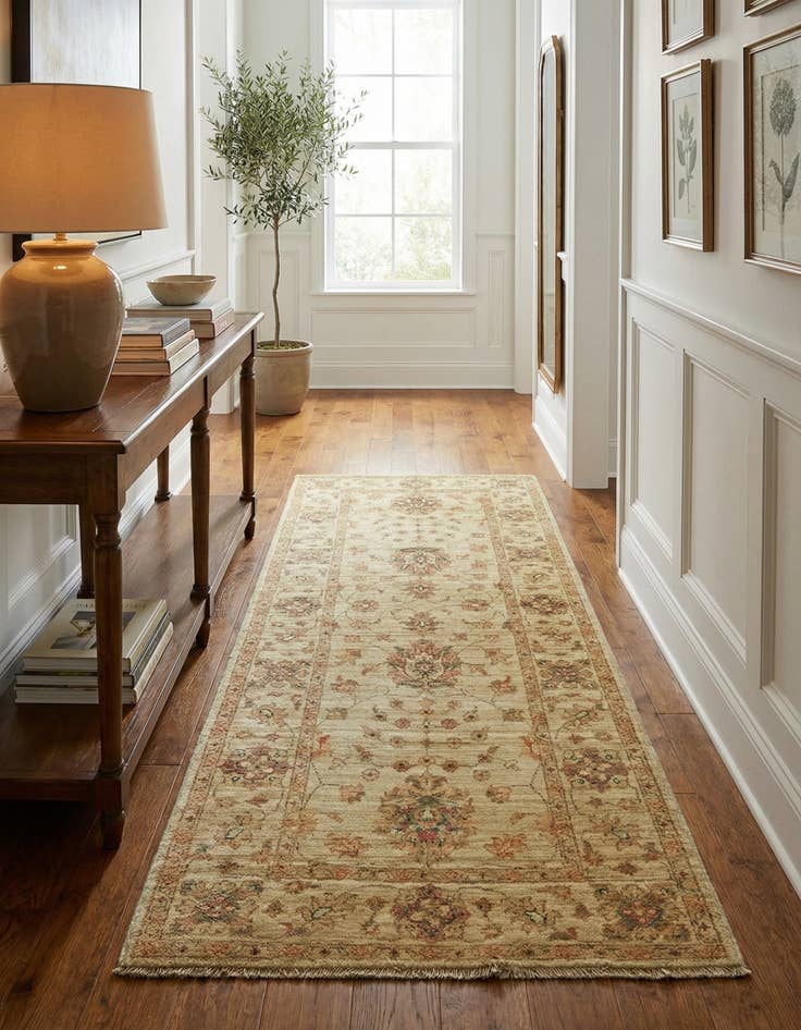 Detail image of 2' 9 x 6' 5  Hand Knotted Peshawar Ziegler Runner Rug