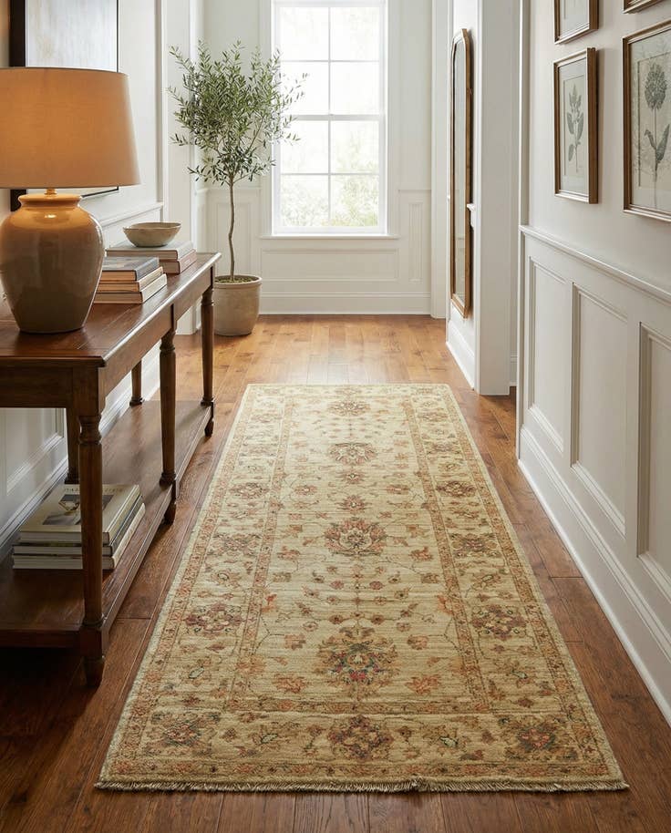 Detail image of 2' 9 x 6' 5 Hand Knotted Peshawar Ziegler Runner Rug