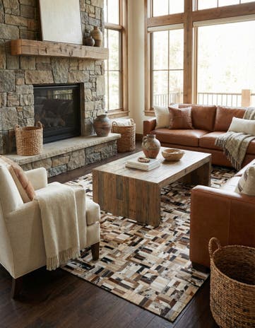 5' x 8' Cowhide - Patchwork Rug