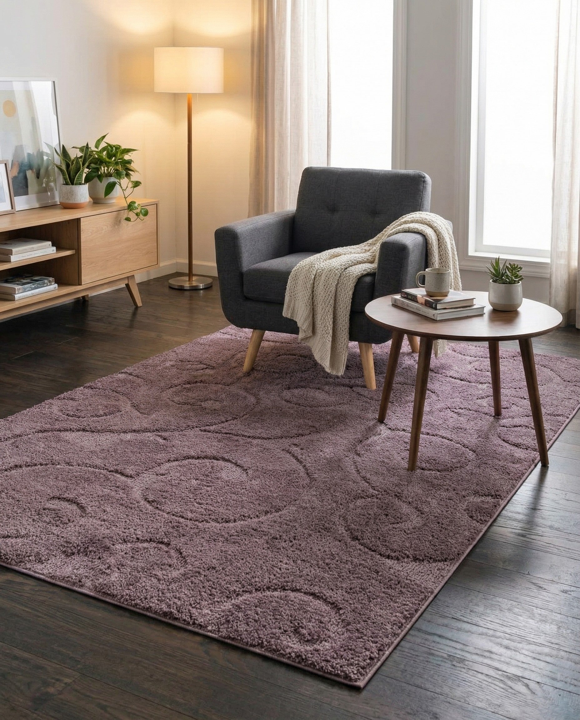  4' x 6' Botanical Shag Rug