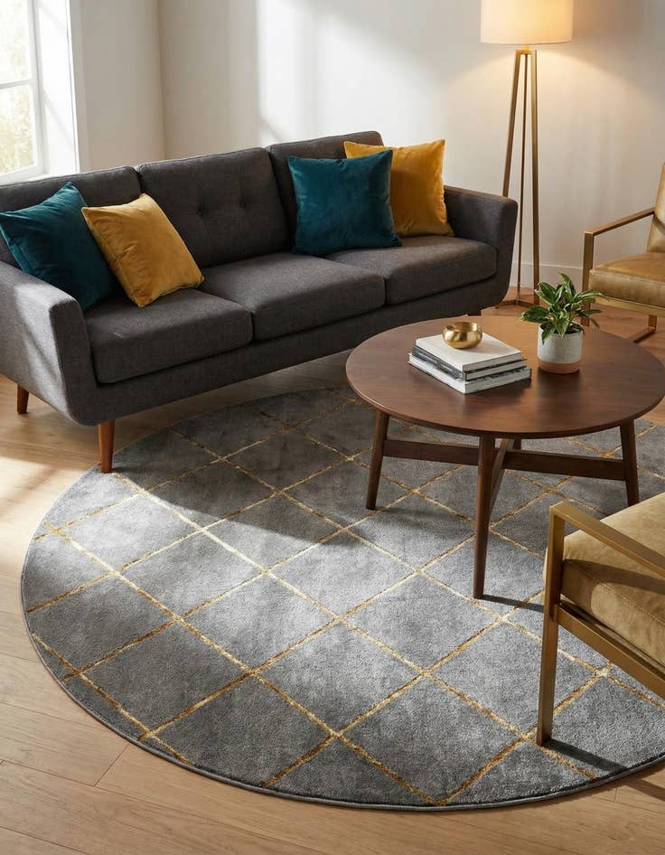 Detail image of  6' x 6' Vogue Geo Round Rug