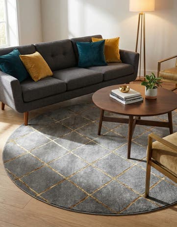 6' x 6' Vogue Geo Round Rug