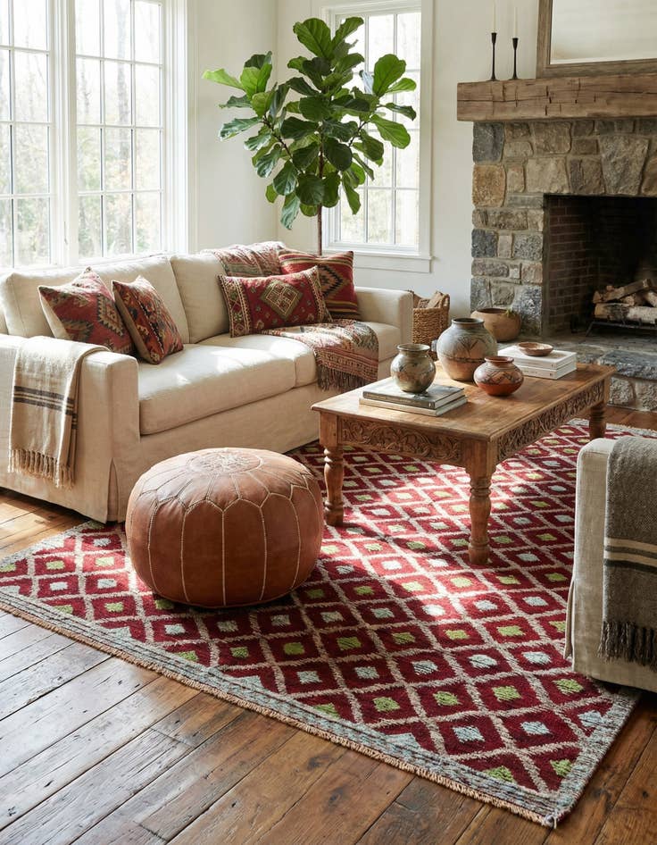 Detail image of 5' 7 x 8' 1  Hand Knotted Darya Wool Rug