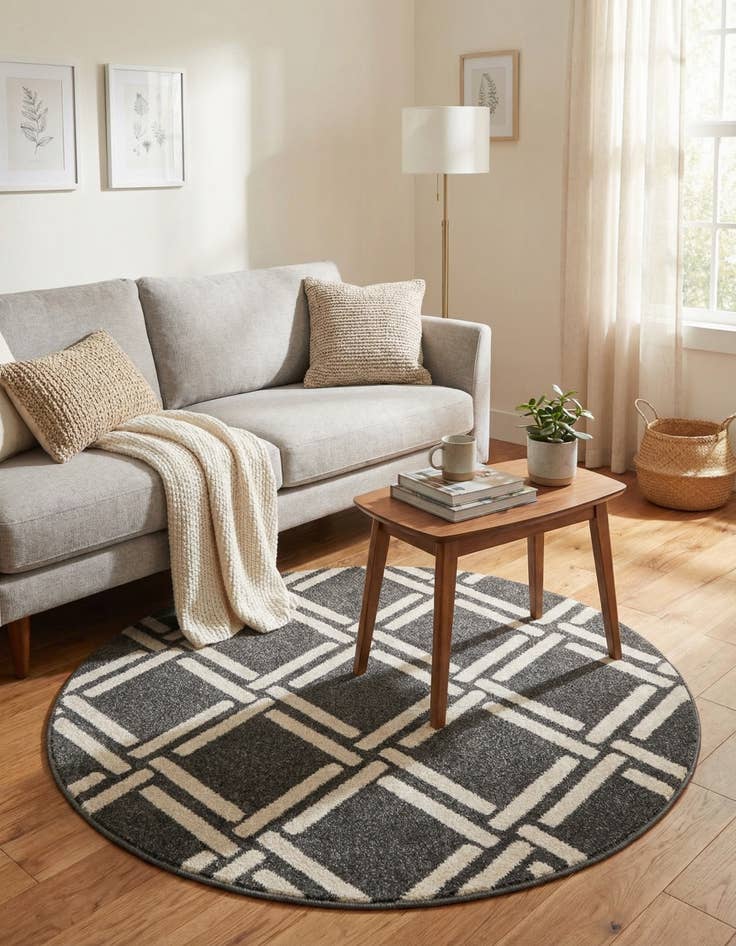 Detail image of  3' 3 x 3' 3 Lattice Round Rug