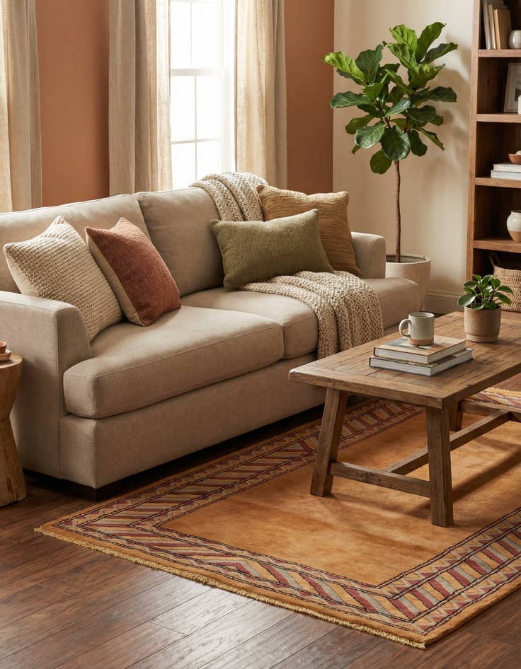 Detail image of 3' 2 x 5' 2  Hand Knotted Ziegler Oriental Wool Rug