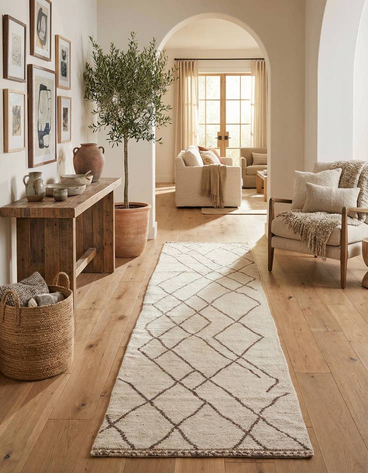 Detail image of 2' 8 x 12'  Hand Knotted Moroccan Wool Runner Rug