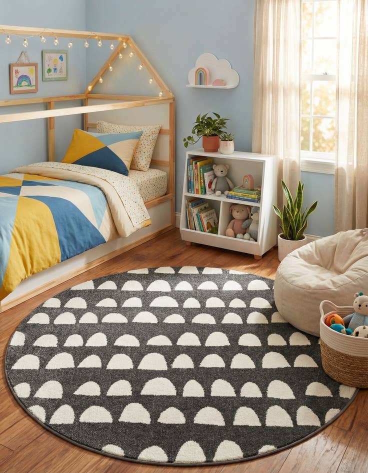 Detail image of 5' x 5' Whimsy Kids Round Rug