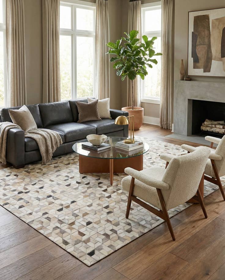 Detail image of 5' 4 x 7' 6 Cowhide Rug