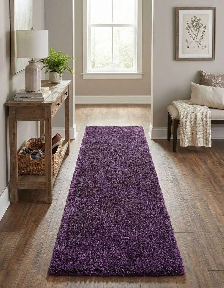 Detail image of 2' x 6' Solid Frieze Runner Rug