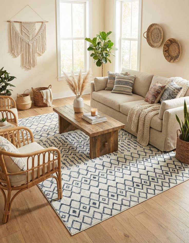 Detail image of  7' 10 x 11' Bohemian Trellis Rug