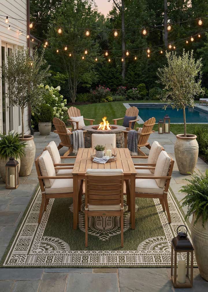 10' x 14' Easy-Clean Traditional Indoor / Outdoor Rug