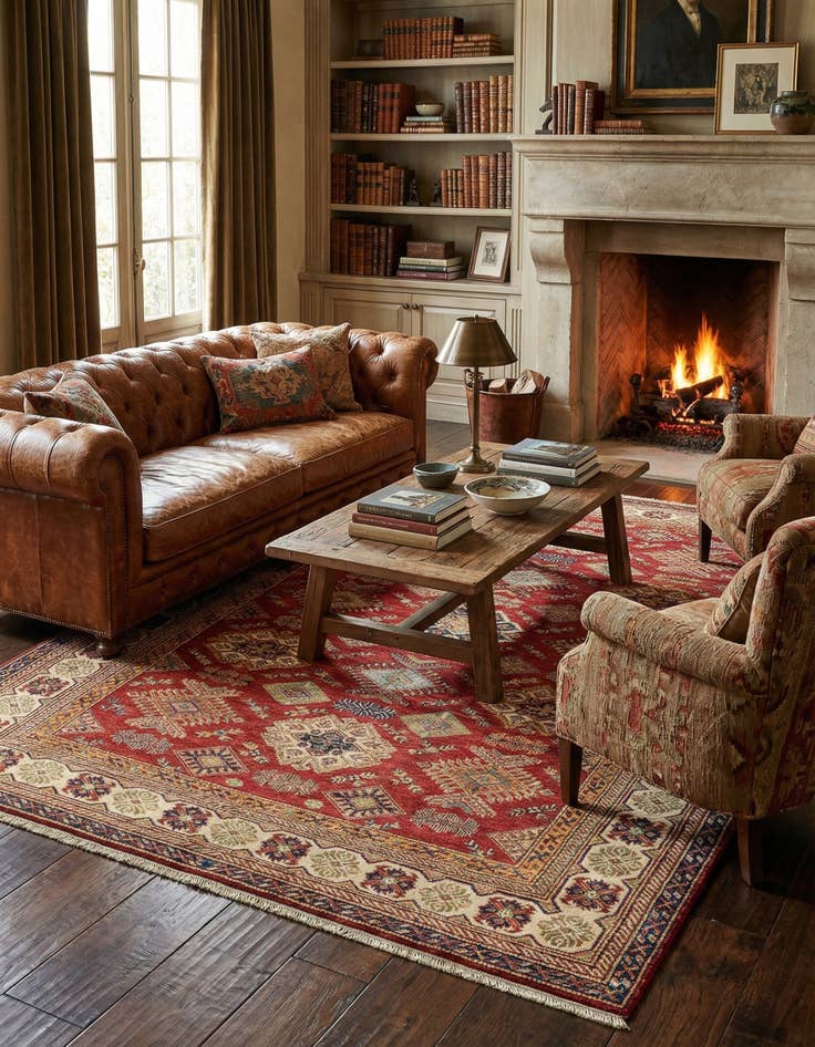 Detail image of  6' 7 x 9' 6 Kazak Wool Rug