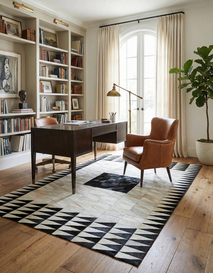 Detail image of  5' x 7' 10 Cowhide Leather Rug