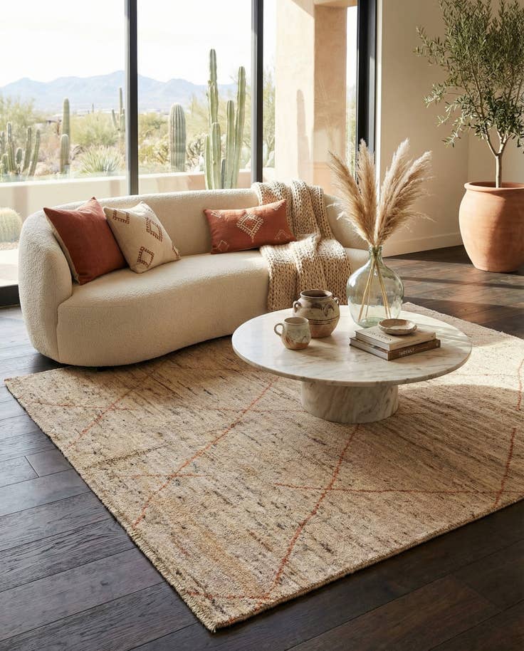 Detail image of 5' 4 x 7' 6 Hand Knotted Moroccan Wool Rug