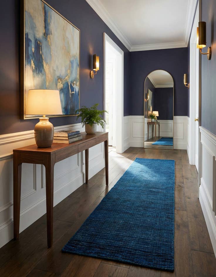 Detail image of 2' 9 x 7' 9  Hand Knotted Darya Wool Runner Rug