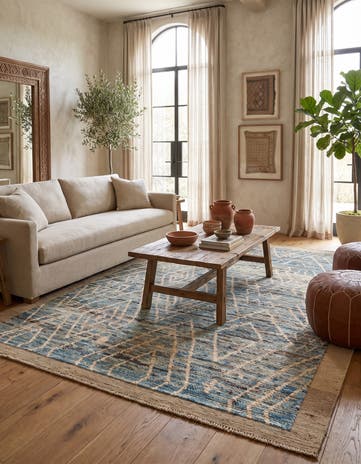 6' x 8' 5 Hand Knotted Moroccan Wool Rug