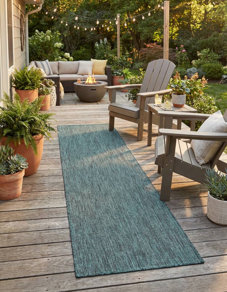 Detail image of 2' 7 x 12'  Washable Solid Indoor / Outdoor Runner Rug