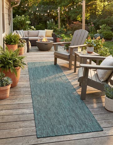 2' 7 x 12' Easy-Clean Solid Indoor / Outdoor Runner Rug
