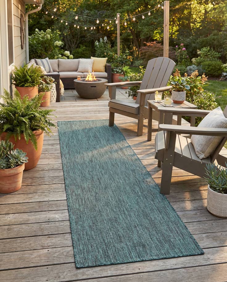 Detail image of 2' 7 x 12' Easy-Clean Solid Indoor / Outdoor Runner Rug