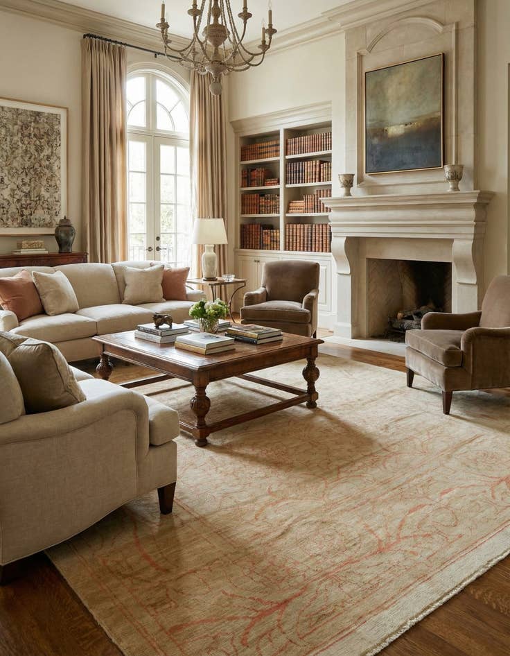 Detail image of 10' 6 x 15' 2  Hand Knotted Oushak Wool Rug