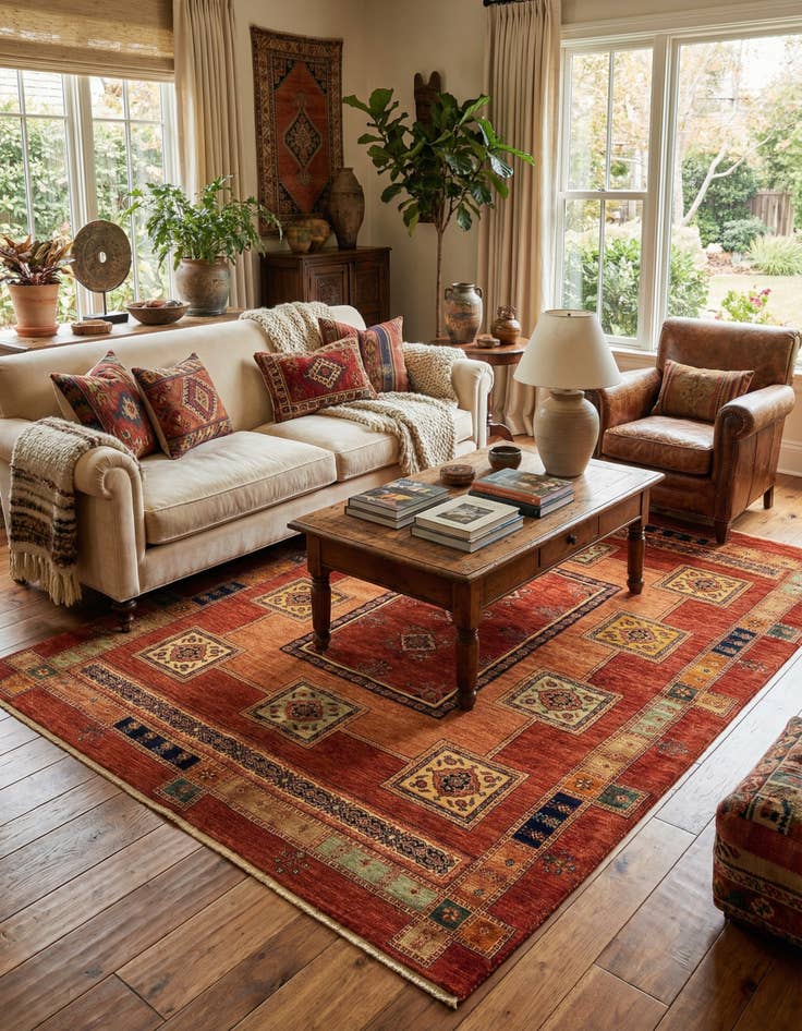 Detail image of 5' 9 x 8' Luribaft Wool Rug