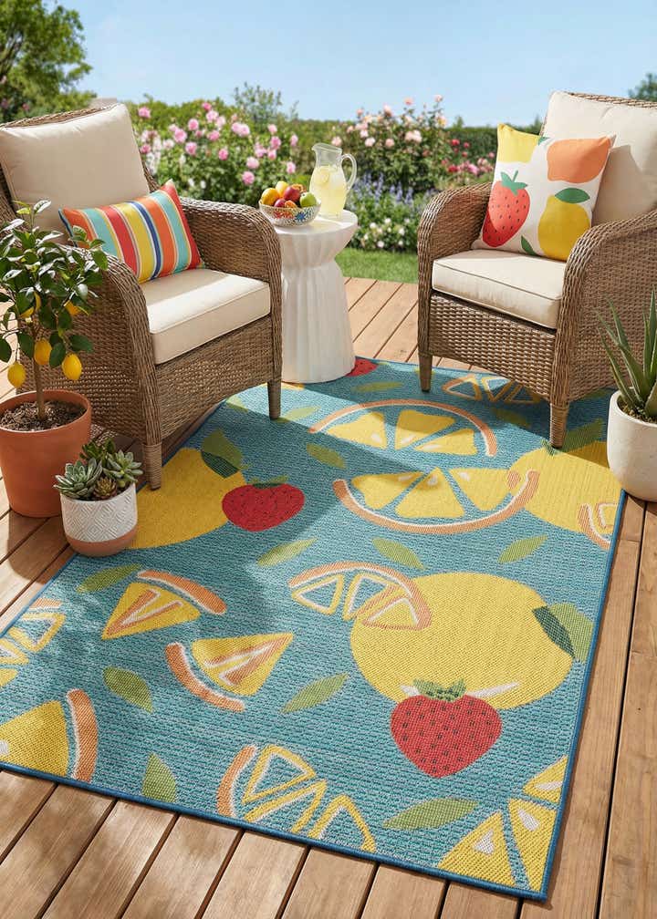 5' 3 x 8' Easy-Clean Baja Indoor / Outdoor Rug