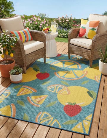 5' 3 x 8' Easy-Clean Baja Indoor / Outdoor Rug