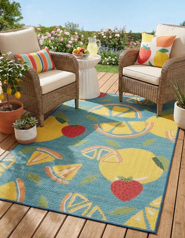 5' 3 x 8' Easy-Clean Baja Indoor / Outdoor Rug