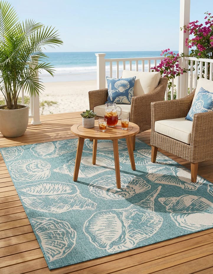 5' 3 x 8' Easy-Clean Coastal Indoor / Outdoo...