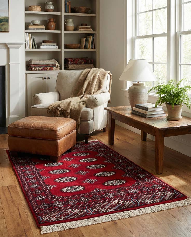 Detail image of 3' 2 x 5' 1 Hand Knotted Torkaman Wool Rug